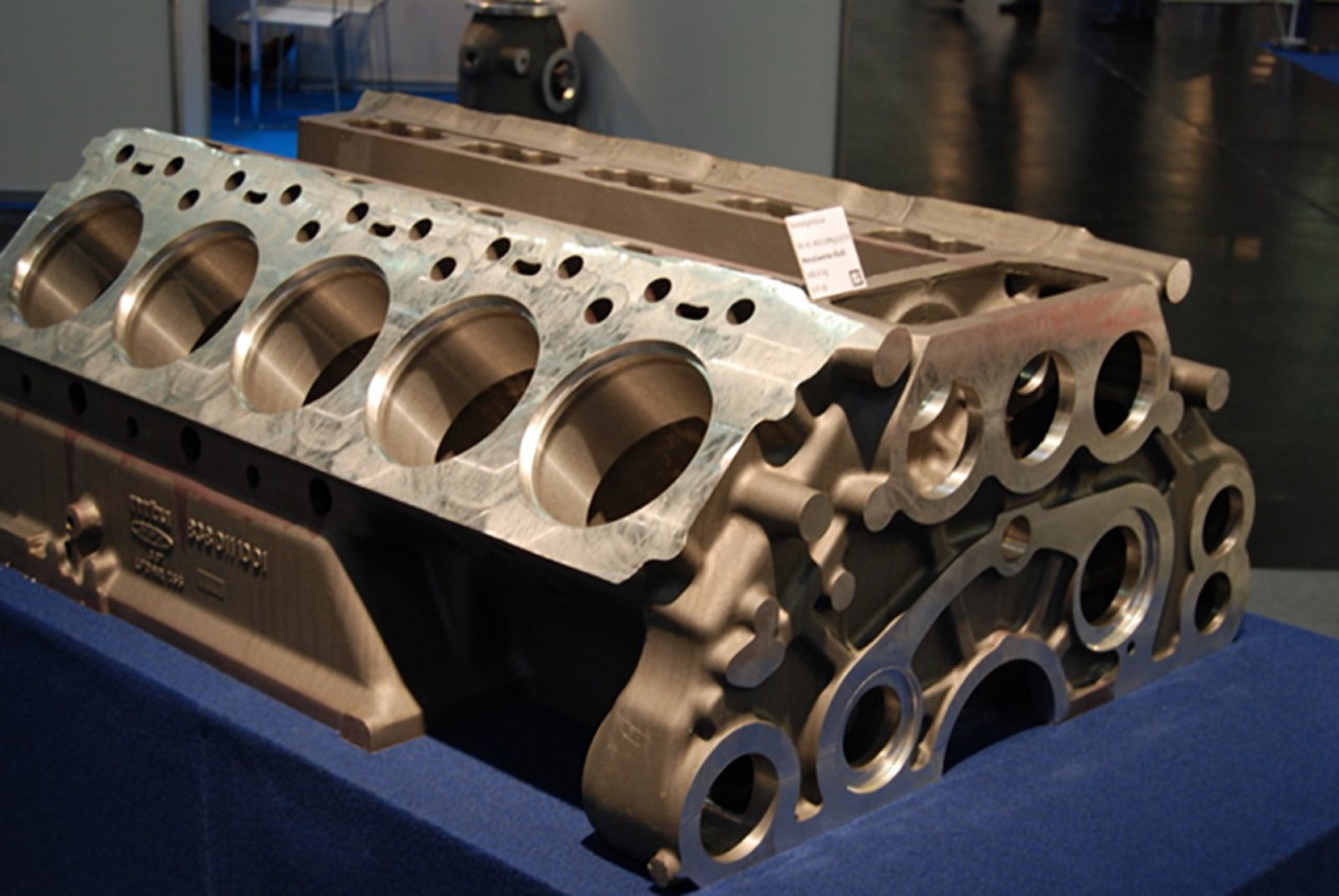 A finished cast engine block